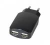 Chargeur secteur USB 2 ports 3,1 ampres noir